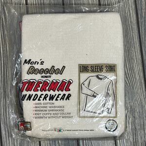 KMart Vintage Raschel Knit Thermal Underwear Long Sleeve Shirt Sz S NOS White